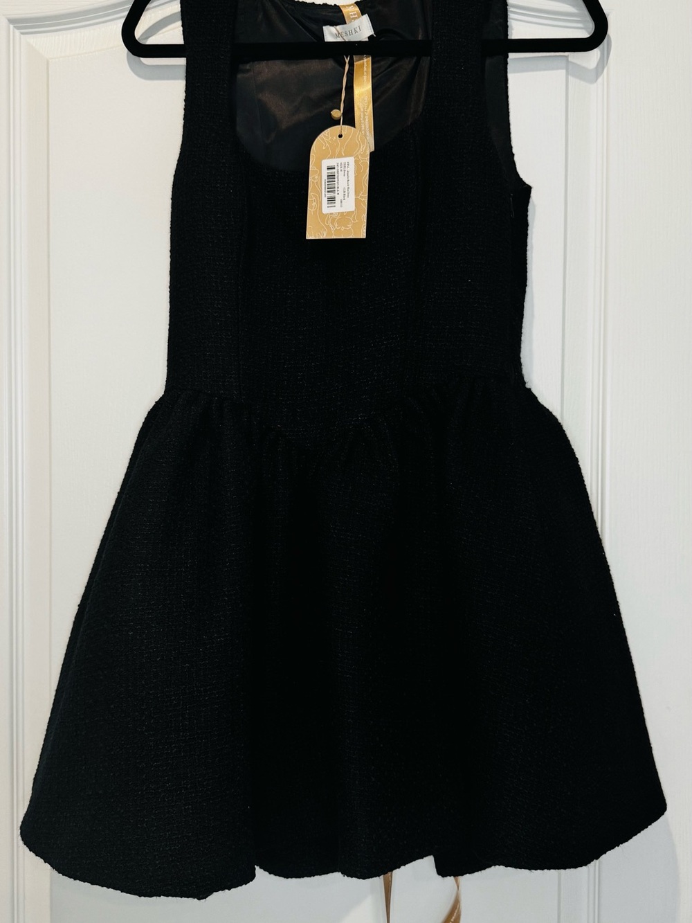 Meshki Black Sleeveless Mini Boucle Dress (NWT)